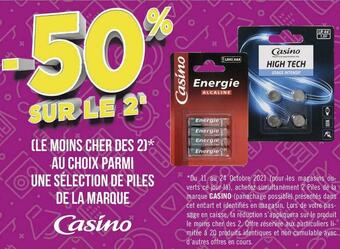 Casino bon plan sur une sélection de piles de la marque casino