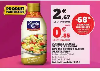 Matière Grasse Végétale Liquide 82% Mg Cuisine Facile Planta Fin