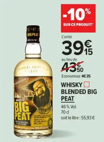Carrefour Contact Whisky Blended Big Peat offre