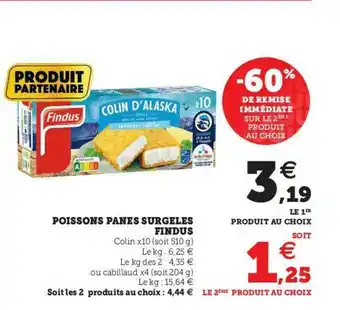 U Express Poissons Panés Surgelés Findus offre