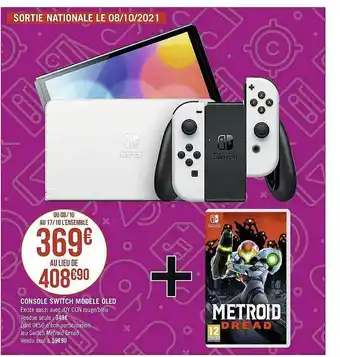 Géant Casino Console Switch Modele Oled offre