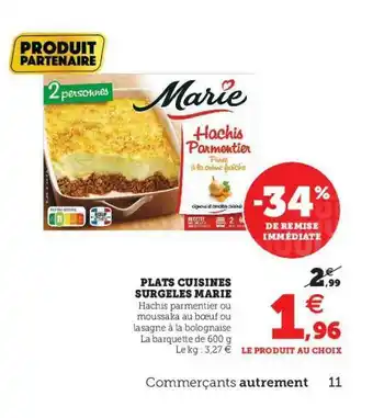 Plats Cuisinés Surgelés Marie