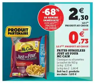 Frites Surgelées Just Au Four Mc Cain