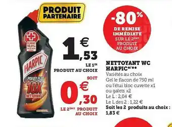 Super U Nettoyant Wc Harpic offre