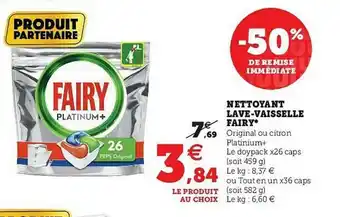 Super U Nettoyant Lave-vaisselle Fairy offre