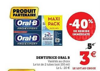 Super U Dentifrice Oral-b offre