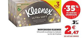 Super U Mouchoirs Kleenex offre