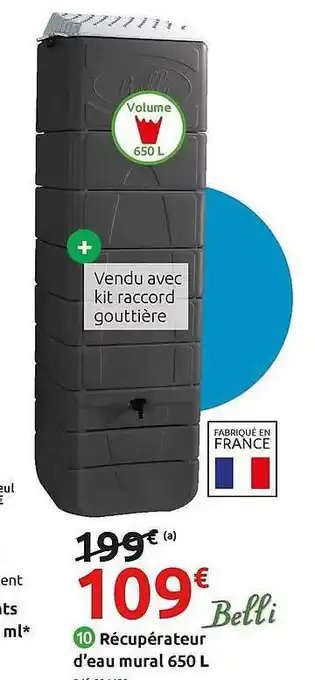 Mr Bricolage Récupérateur D'eau Mural 650 L Belli offre