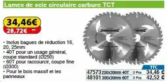 Lames de scie circulaire carbure TCT