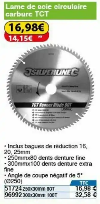 Lame de scie circulaire carbure TCT