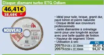 Disque diamant turbo ETG odiam