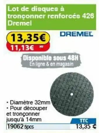 Lot de disques à tronçonner renforcés 428 dremel