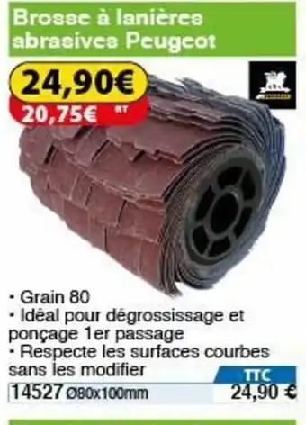 Brosse à lanières abrasives peugeot