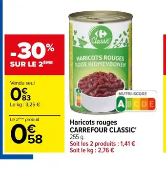 Carrefour Haricots rouges CARREFOUR CLASSIC' offre
