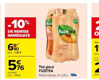 Carrefour Thé glacé FUZETEA offre