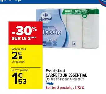 Carrefour Essuie-tout CARREFOUR ESSENTIAL offre