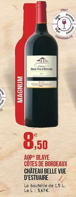 Aop Blaye Côtes De Bordeaux Château Belle Vue D'estuaire