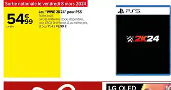 Carrefour Jeu "WWE 2K24" pour PS5 offre