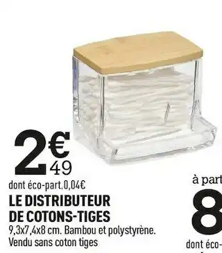 Centrakor Le distributeur de cotons-tiges offre