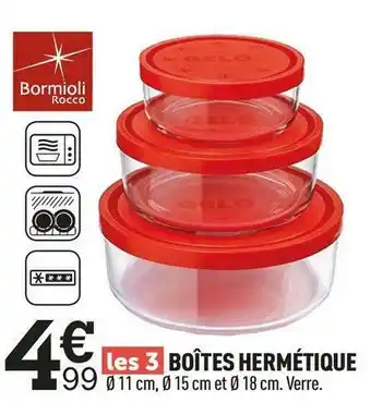 Centrakor Bormioli rocco boîtes hermétique offre