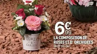 Centrakor La composition de roses et d' orchidees offre