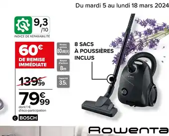 Carrefour Aspirateur avec sac offre
