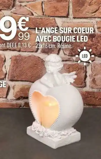 Centrakor L'ange sur coeur avec bougie led offre