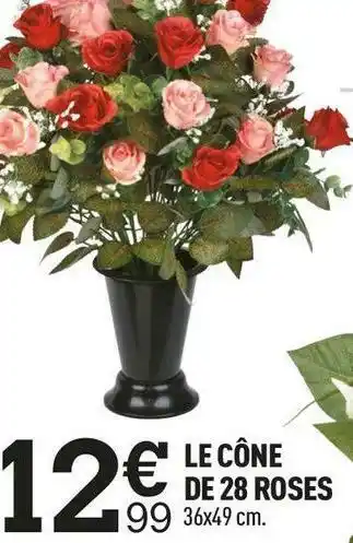 Centrakor Le cône de 28 roses offre