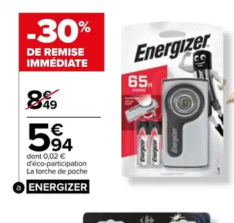 Carrefour Torche de poche compacte a led 2AA offre
