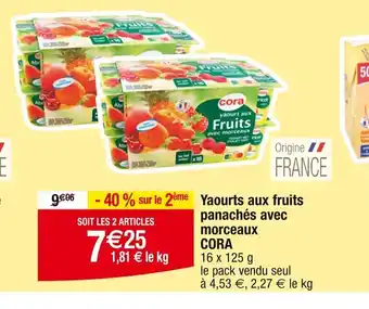 Cora x Carrefour Yaourts aux fruits panachés avec offre
