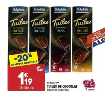 ALDI Tuiles De Chocolat Scholetta® offre