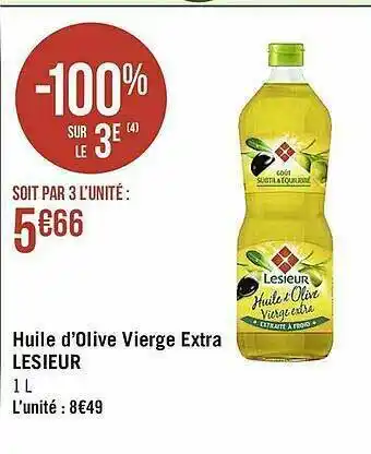 Casino Supermarchés Huile D'olive Vierge Extra Lesieur offre