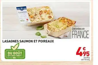 Grand Frais Lasagnes Saumon Et Poireaux offre