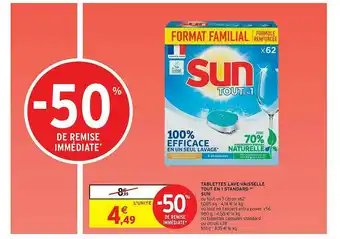 Intermarché Hyper Tablettes Lave-vaisselle Tout En 1 Standard Sun offre