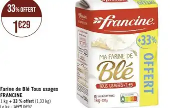 Géant Casino Farine de Blé Tous usages FRANCINE offre