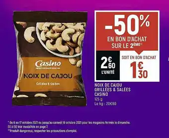 Spar Noix De Cajou Grillées & Salées Casino offre