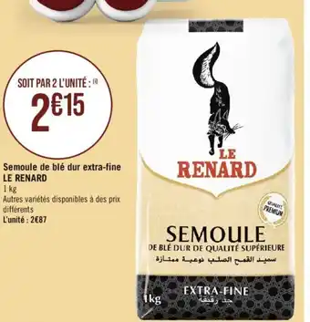 Semoule de blé dur extra-fine LE RENARD