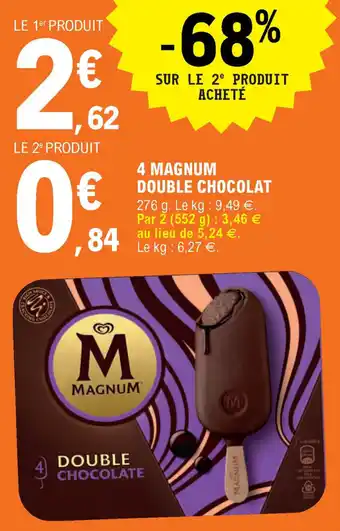 E.Leclerc 4 Magnum double chocolat offre
