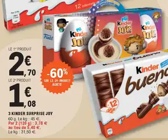 E.Leclerc 3 Kinder surprise joy offre