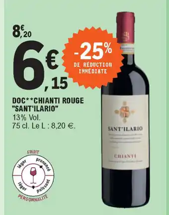 E.Leclerc Doc chianti rouge "sant'ilario" offre