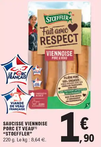 E.Leclerc Saucisse viennoise porc et veau "stoeffler" offre