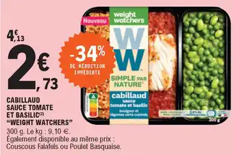 E.Leclerc Cabillaud sauce tomate et basilic "weight watchers" offre