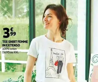Auchan Tee shirt femme in extenso offre