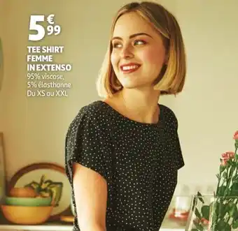 Auchan Tee shirt femme in extenso offre