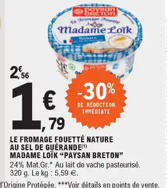 E.Leclerc Le Fromage Fouetté Nature au sel de Guérande offre