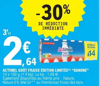 E.Leclerc Actimel goût fraise édition limitée offre