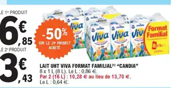 E.Leclerc Lait UHT Viva format familial offre