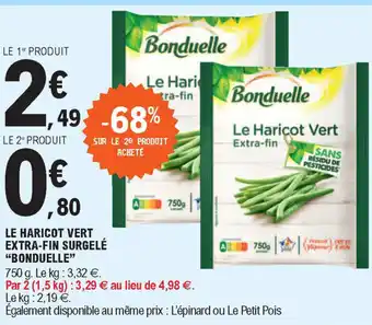 E.Leclerc Le Haricots vert Extra-Fin surgelé offre