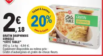 E.Leclerc Gratin dauphinois surgelé offre
