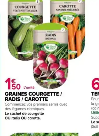 Kiriel GRAINES COURGETTE / RADIS / CAROTTE offre